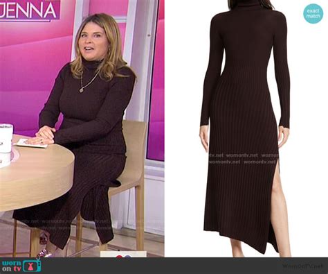 Wornontv Jennas Brown Ribbed Turtleneck Dress On Today Jenna Bush Hager Clothes And