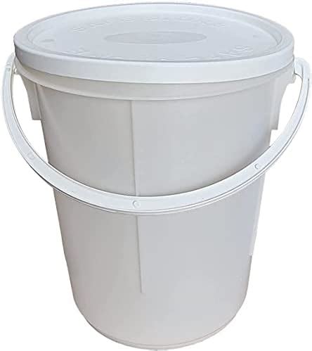 1 X 25L Litre White Multi Purpose Storage Bucket With Plastic Handle