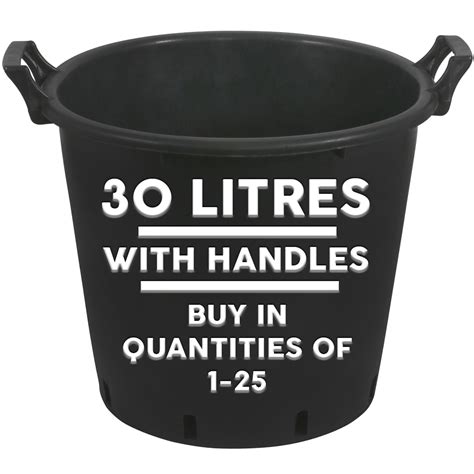 30L HEAVY DUTY PLASTIC SIDE HANDLES PLANT POTS GARDEN TREE HYDROPONIC