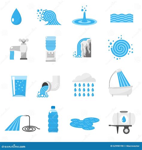 Iconos Del Agua Fijados Ilustraci N Del Vector Ilustraci N De