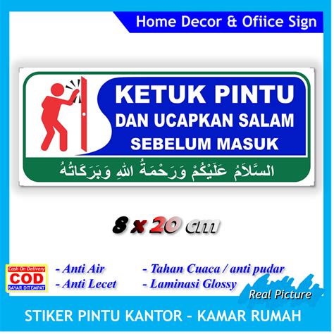 Jual Label Stiker New Ketuk Pintu Dan Ucapkan Salam Sebelum Masuk