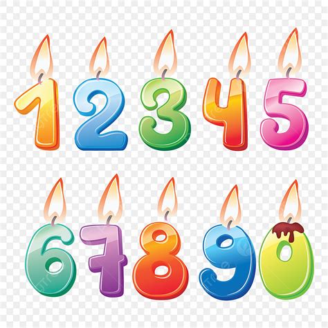 Birthday Candles Number Vector Art Png Candles Numbers Numbers Light