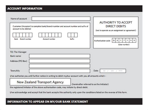 Free Direct Debit Forms In Pdf Ms Word