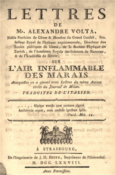 Uvres De Alessandro Volta L Histoire Est Un Roman