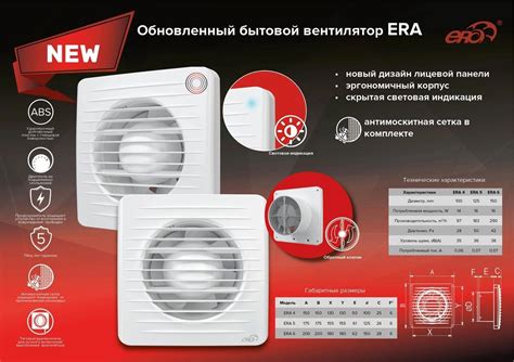 Обновленный бытовой вентилятор ERA