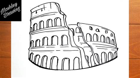 How to Draw The Colosseum in Rome - YouTube