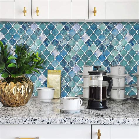 Vivid Tree Sheet Arabesque Tile Peel And Stick Backsplash X