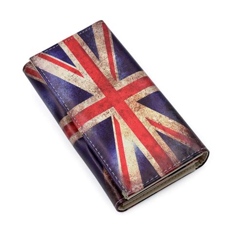 Premium Vintage Union Jack Uk British Flag Print Pu Leather Continental