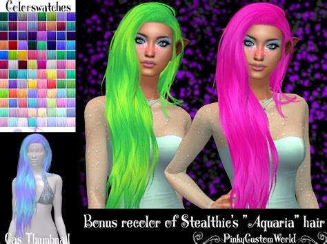 Bonus Recolor Of Stealthics Aquaria Hair The Sims Catalog