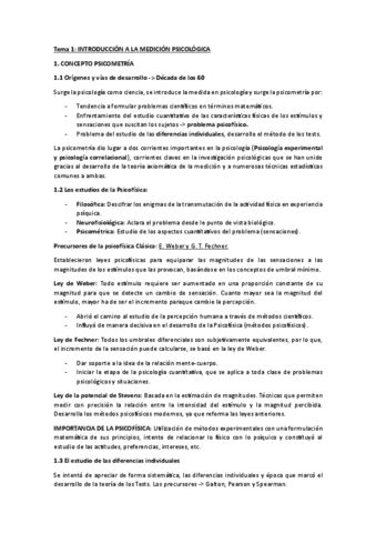 APUNTES TEMA 1 INTRODUCCION A LA MEDICION PSICOLOGICA Pdf