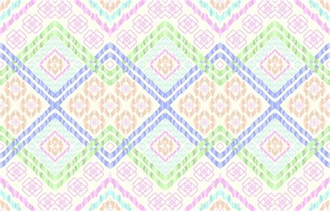 Premium Vector Pastel Color Ikat Patterns Geometric Motif Boho