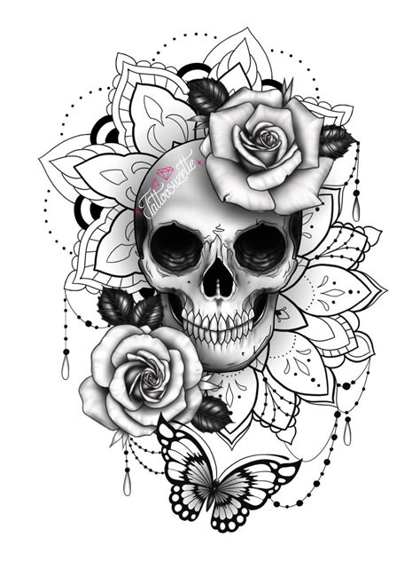 Skulltattoos Skulltattoodesign Tattooskull Tattooskullflowers