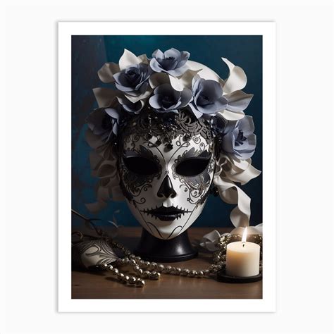 Day Of The Dead Mask 1 Art Print By Vitalka Fy