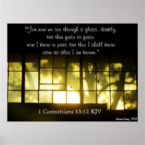 For Now We See Through A Glass Darkly Poster Zazzle