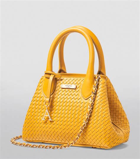 Womens Aspinal Of London Yellow Mini Leather Paris Bag Harrods Uk