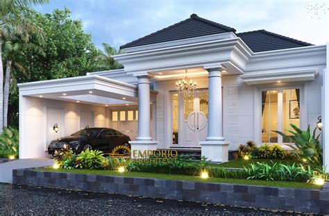 Desain Rumah Klasik Modern 1.5 Lantai Ibu Ayu di Bogor, Jawa Barat