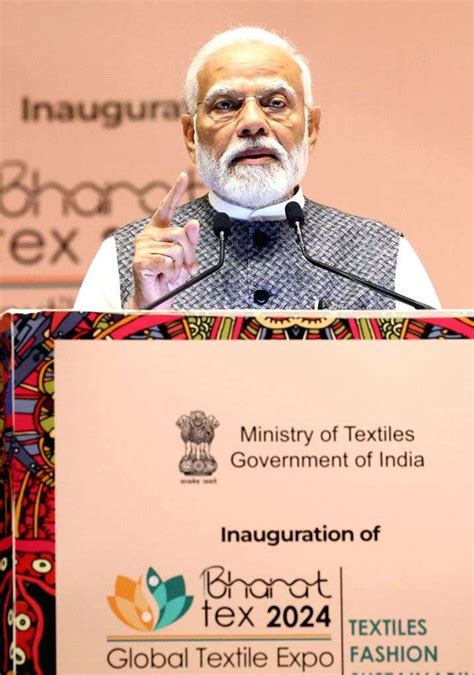 Prime Minister Narendra Modi Visits The Textile Exhibition Showcased On