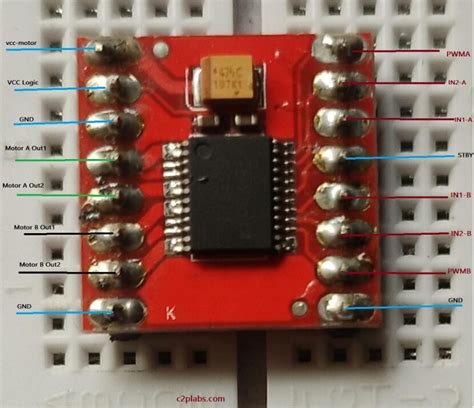 Dc Motor Control Using Raspberry Pi Pico Rp2040 And Tb6612fng C2p Labs