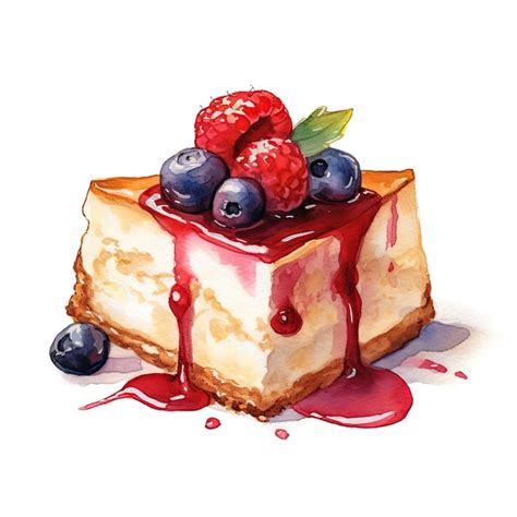 Premium Ai Image A Drawing Of A Cheesecake With Blueberries And