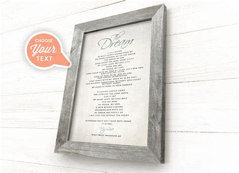 Get Your Framed Personalized Poem On Canvas With A Solid Wood Rustic