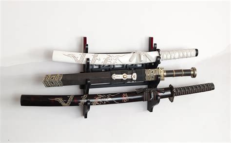 Amazon GUIIYLGG Sword Holder Katana Wall Mount 4 Tier Velvet