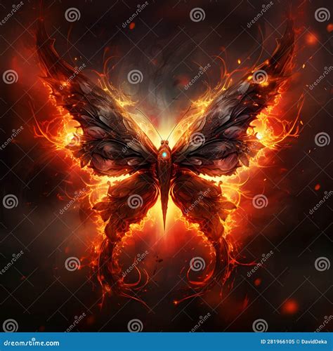 Fiery Fantasy Butterfly A Captivating Creation Generated By Ai Stock