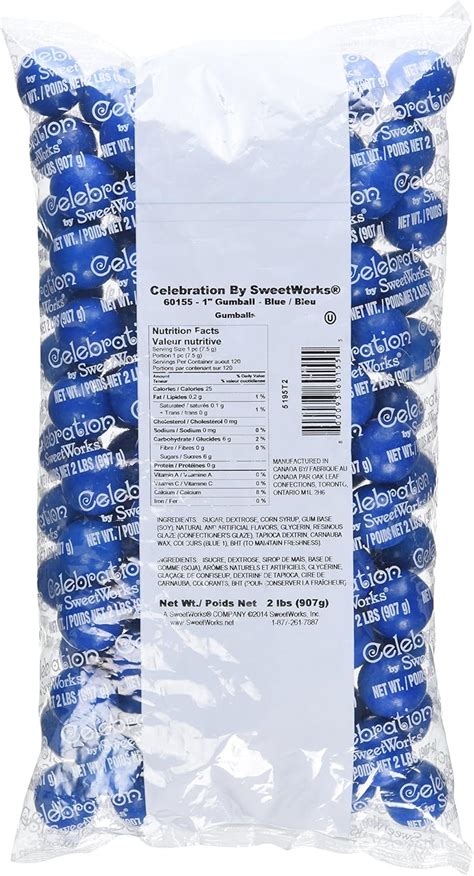 Sweetworks Celebration Gumballs Blue 120 Count Amazonca Grocery