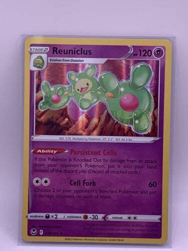 Reuniclus 078195 Silver Tempest Holo Rare Pokemon Card Tcg Nm