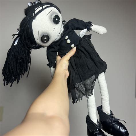 Large Coquette Grunge Goth Button Eyes Girl Ragdoll... - Depop