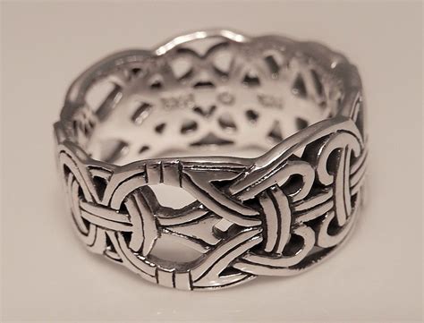 Viking Borre Weave Ring In Sterling Silver Intricate