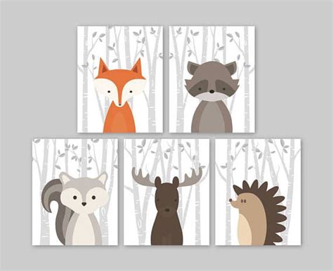 Woodland Creatures Woodland Nursery Decor Animal Nursery Prints