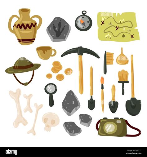 Archaeology Icon Set Vector Illustration Isolated On White Background