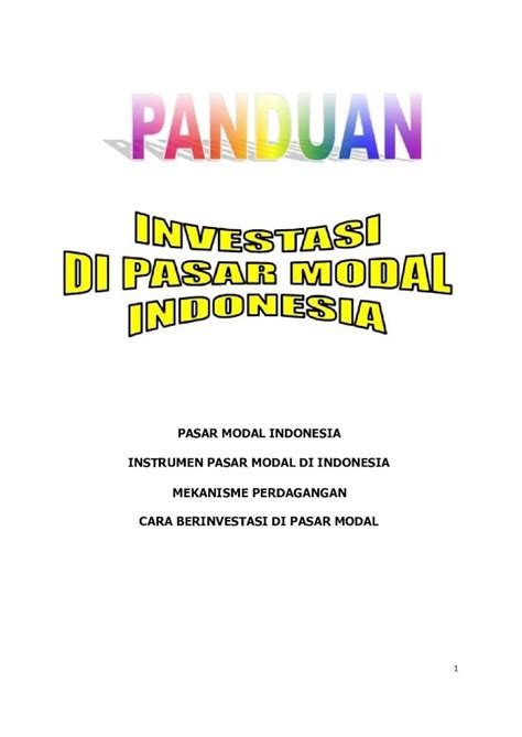 Pdf Pasar Modal Indonesia Instrumen Pasar Modal · Pdf Filebab I Pasar