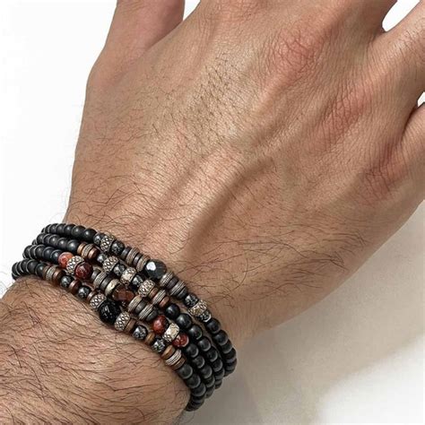 Pulsera Hombre Platadepalo Ander El Stica De Bolas Platadepalo