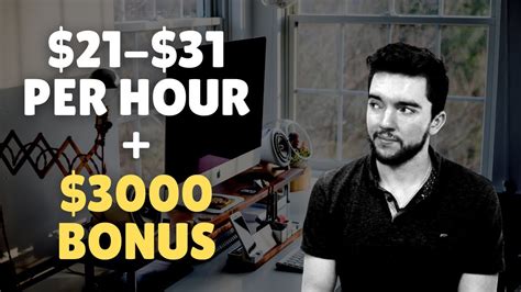 21 31 Hour 3000 Bonus High Paying Work From Home Jobs 2021 Youtube