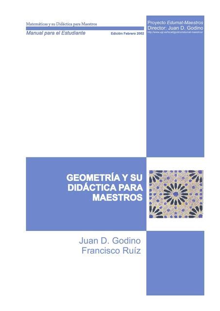 Geometr A Y Su Did Ctica Para Maestros Autor Ju Matteo Udocz