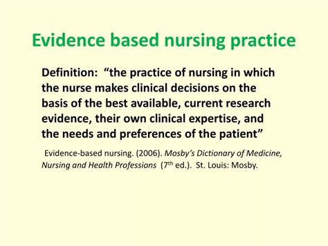 Ppt Evidence Based Practice In Nursing Powerpoint Presentation Free