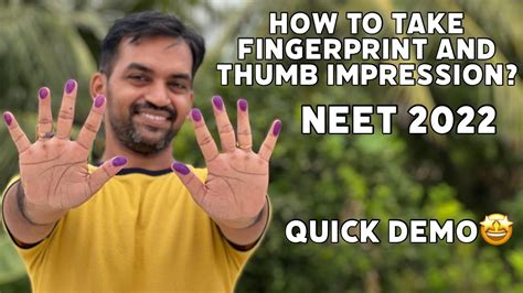 How To Take Finger Prints And Thumb Impression Neet Youtube