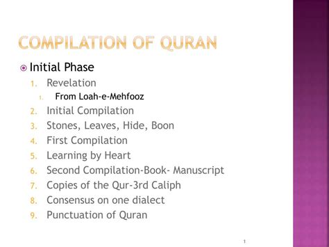 Ppt Compilation Of Quran Powerpoint Presentation Free Download Id