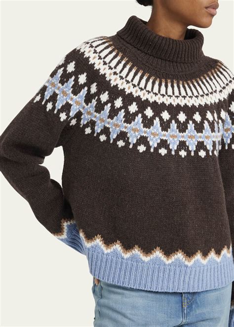 Alanui Sweet Winter Fair Isle Turtleneck Wool Sweater Bergdorf Goodman