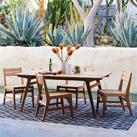 West Elm Teak Table Dream Patio And Set With Images Mid Century