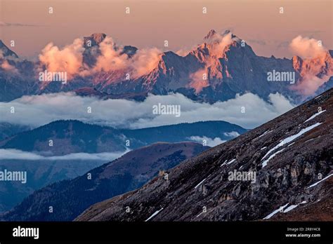 Blick von Edelweißspitze auf Berchtesgadener Alpen und Watzmann