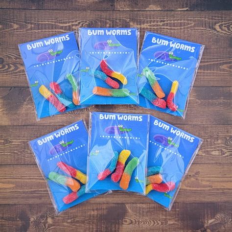 Bluey Inspired Bum Worms Party Favor Bum Worms Bluey Themed Etsy