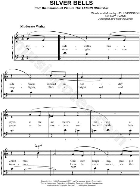 Phillip Keveren Silver Bells Sheet Music Easy Piano In C Major