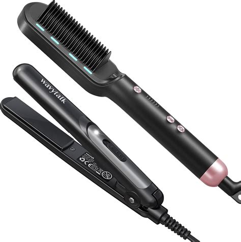 Amazon Wavytalk Ionic Hair Straightener Brush And Mini Flat Iron