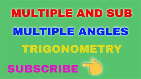 Multiple Angles And Sub Multiple Angles Trigonometry EAMCET