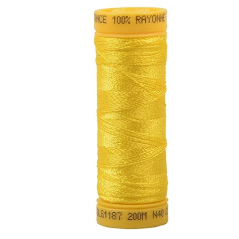 Bobine fil à broder 100 viscose 200m Jaune C187 MyMercerie