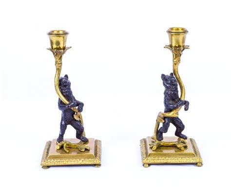 Antique Pair Bronze Bear Ref No 07477 Regent Antiques