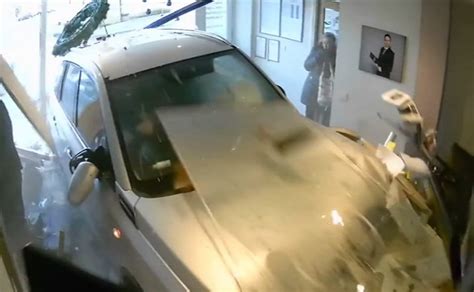 Cctv Captures Former Police Officer Driving Car Through Ex Girlfriends