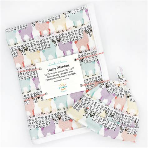 Llama Baby T Llama Baby Blanket Llama Hat Take Home Etsy